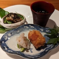 ラ・ボンバンス - クリームコロッケ,帆立磯辺焼き,岩もずく