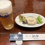 よしや - お通しとビール