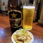 麺の風 祥気 - 瓶ビール￥600とお通し