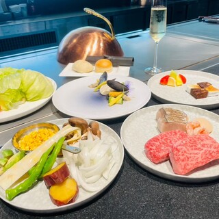 宮崎牛を使用した鉄板焼き
