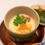 奥赤坂 鮨 淡師 - とうもろこしの冷製海鮮茶碗蒸し