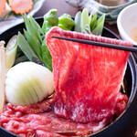 くろちく 万天 すき焼き・しゃぶしゃぶ - スライス和牛肉は口の中でほどけます。