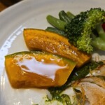 キッチン ブルー グローブ - 今日の南瓜は大きい