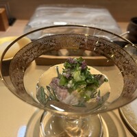 天麩羅 安藤 - フエフキダイとじゅんさい出汁がけ