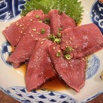 焼肉 スタミナ苑 - ハツ刺し 醤油