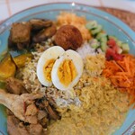 ライトハウス - スペシャルスリランカプレート2種盛り＋ゆで卵