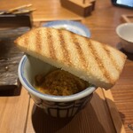 とり口 - カラスミとポーチドエッグ