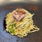 つくばらーめん 鬼者語 - ラーメンとは違う麺。ねっとりと美味い
