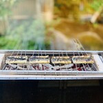 柚木元 - 浜名湖産天然鰻：調理中