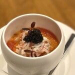 渡辺料理店 - ・北海道ズワイカニ キャヴィア パプリカムース 2,800円/税込
