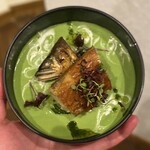 渡辺料理店 - ・長良川 天然アユ コンフィ 大葉ヴィシソワーズ 3,200円/税込