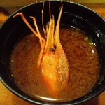鮨 波づき - ボタンエビの味噌汁