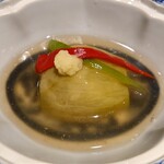 日本料理 柳燕 - 柔らかく炊いた賀茂茄子