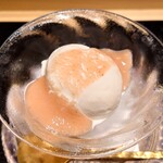 日本料理 柳燕 - 杏仁のアイス　無花果の摺り流し
