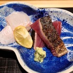 日本料理 柳燕 - 青森三厩の鮃　気仙沼の鰹