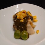 日本料理 柳燕 - 鮑の唐揚げ　肝ソースで