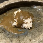 くろ﨑 - 鮑肝ソースにシャリ玉を加えて！