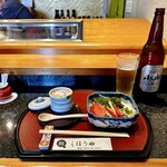 しほう田 - セット茶碗蒸し＆セットサラダ＆瓶ビール