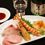 Sushitodainingubashin - 刺し盛り 4点盛り