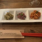 羽村バル haruka - 衝撃①切干大根のトマトソースのお通し