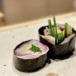 すしやのたい悟 - イワシの磯辺巻き……部位違い(≧∇≦)