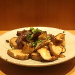 こころや - 自家製ベーコンと長芋と椎茸バターソテー