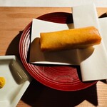 石葉 - 強肴（鴨、白茄子の春巻き＆辛子）