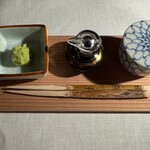 石葉 - 薬味（山葵・醤油・山椒）