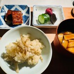 石葉 - 牛蒡ご飯、鰻、赤出汁、香の物