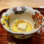 銀座 水野 - 胡麻豆腐とトウモロコシのソースとうに