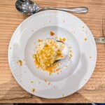 La Stalla - モッツァレッラと丸ナスのローストにボッタルガ