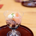 柚木元 - 2024.8 桃とコーヒーのパフェ（桃のコンポート、ジャージー牛乳のアイス、雲南コーヒーゼリー）