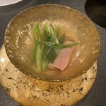 西麻布 焼肉 X - 但馬牛タンと九条葱のしゃぶしゃぶ