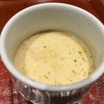 割烹 春 - 茶碗蒸し　とうもろこしと三河湾のシャコ