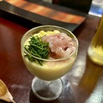 そっ啄いな村 - コーンの茶碗蒸し（生ハム添え）