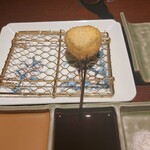 銀座 串かつ凡 - 鯛、えび、チーズ、ホタテのすり身