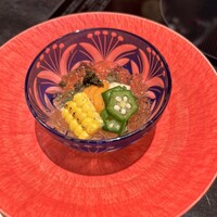 新日本料理 宗春 - 雲丹ジェル　焼きとうもろこしの甘味とジェルの塩味コントラストが良かったです