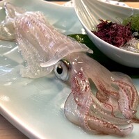 河太郎 中洲本店 - ＊いか 活造り（100g）（¥2,200）
                    （※画像は150gで¥3,300）