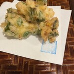あおい - とうもろこしとモロヘイヤのかき揚げ