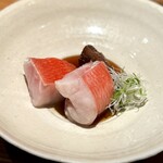 日本料理FUJI - ■活〆の金目鯛
      低温のコンフィのような火入れ。
      こちらも、活〆ですが寝かせのモノです。
      舌触りや食感が、変わらず素晴らしい！
      香りは、いつものクリアな感じの方が、個人的には好みかな。