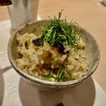 麦と麺助 - 焼鮎の土鍋ご飯 400円　※限定