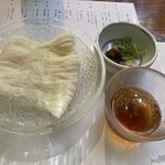 貴船 右源太 - 凌ぎ　素麺は極細で凄く美味しい素麺でした。