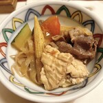 梅の花 - 黒毛和牛と夏野菜の牛すき煮、盛り付けました！