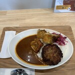 FRESH STREET CURRY - チキンカレーに追いハンバーグの組み合わせ