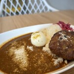 FRESH STREET CURRY - ハンバーグカレーにチーズトッピング、半熟タマゴの組み合わせ