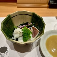 鮨 おさむ - さらし鯨、海老、烏賊、酢みそ