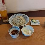 まき埜 - ●ﾗﾝﾁ。単品。中生ﾋﾞｰﾙ700+蕎麦(辛味大根おろし1330(大盛500)+冷ｶｹとろろ1400(大盛500))=4,430円 