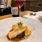 chinois 蓮歩 - ヒラメと茄子の麻婆ソース山椒かけ