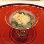 照寿司 - 蛤、蛤出汁、海そうめん(海藻)