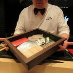 照寿司 - 黒檀のネタケース